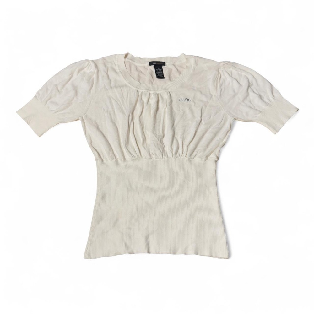 BCBGMAXAZRIA white sinched top